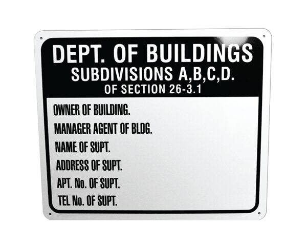 Building Dept Subdivisions Sign