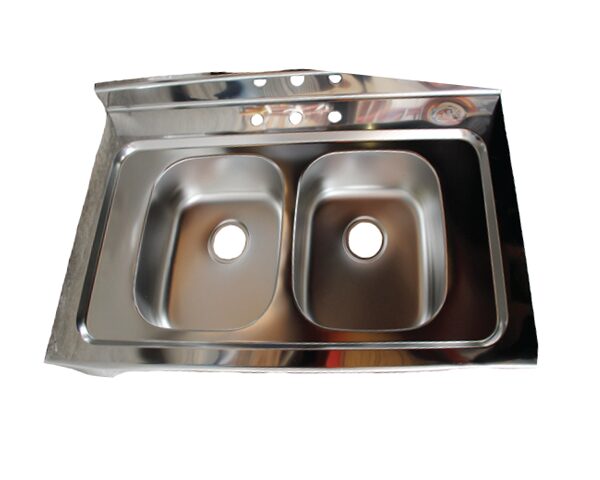 Stainless Steel 2-Bowl Sink Top