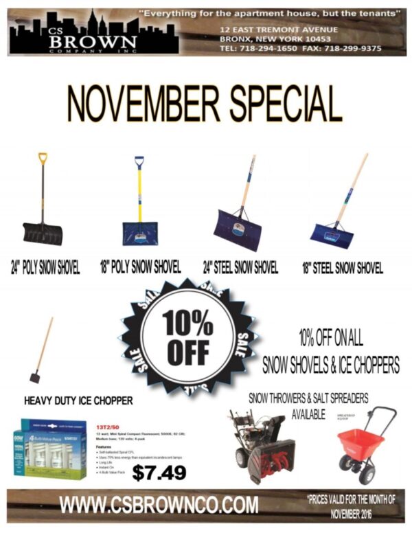 November Special 18” Alum Backsaver Snow Shovel